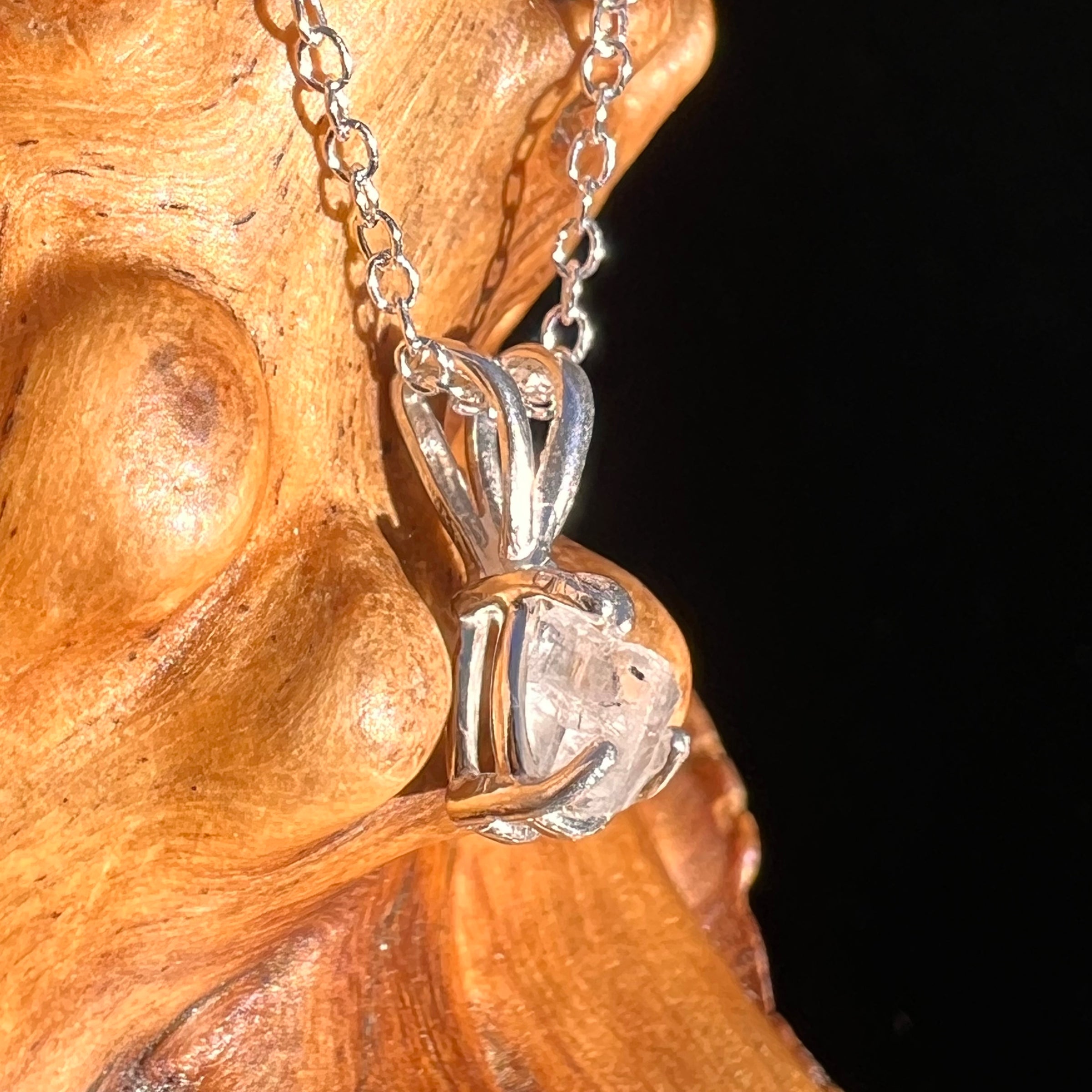 Phenakite Necklace Sterling Raw Crystal #6865-Moldavite Life