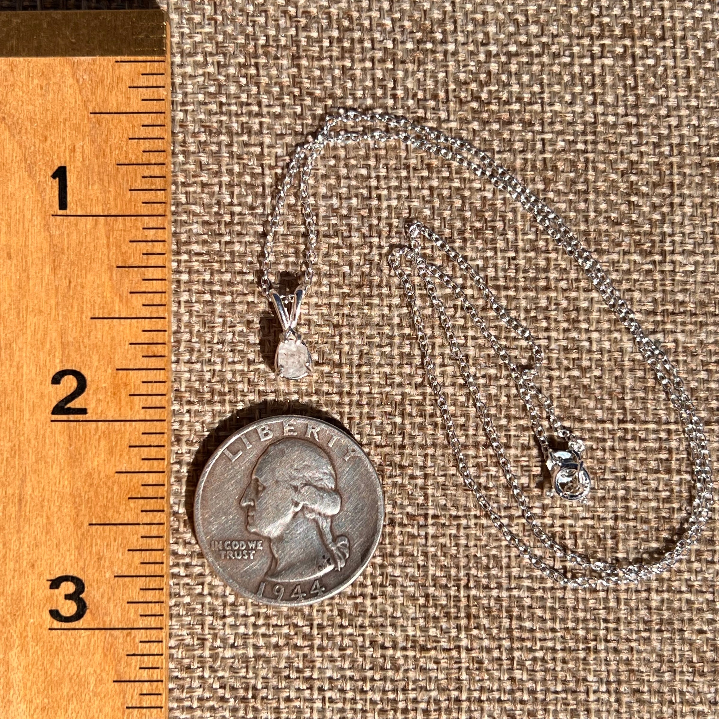 Phenakite Necklace Sterling Raw Crystal #6865-Moldavite Life
