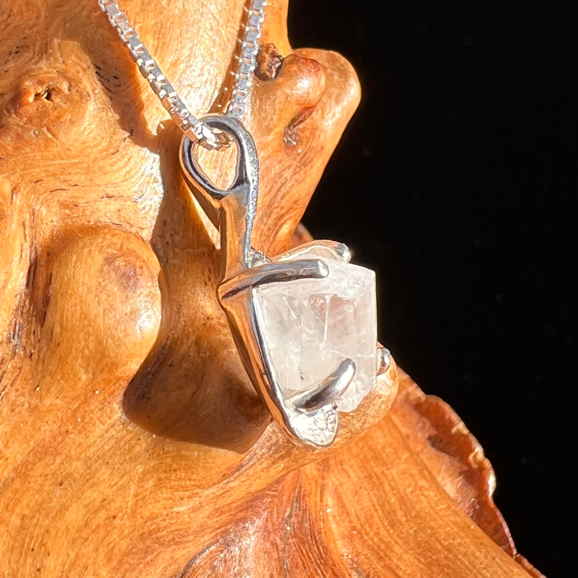 Phenakite Necklace Sterling Raw Crystal #6891-Moldavite Life