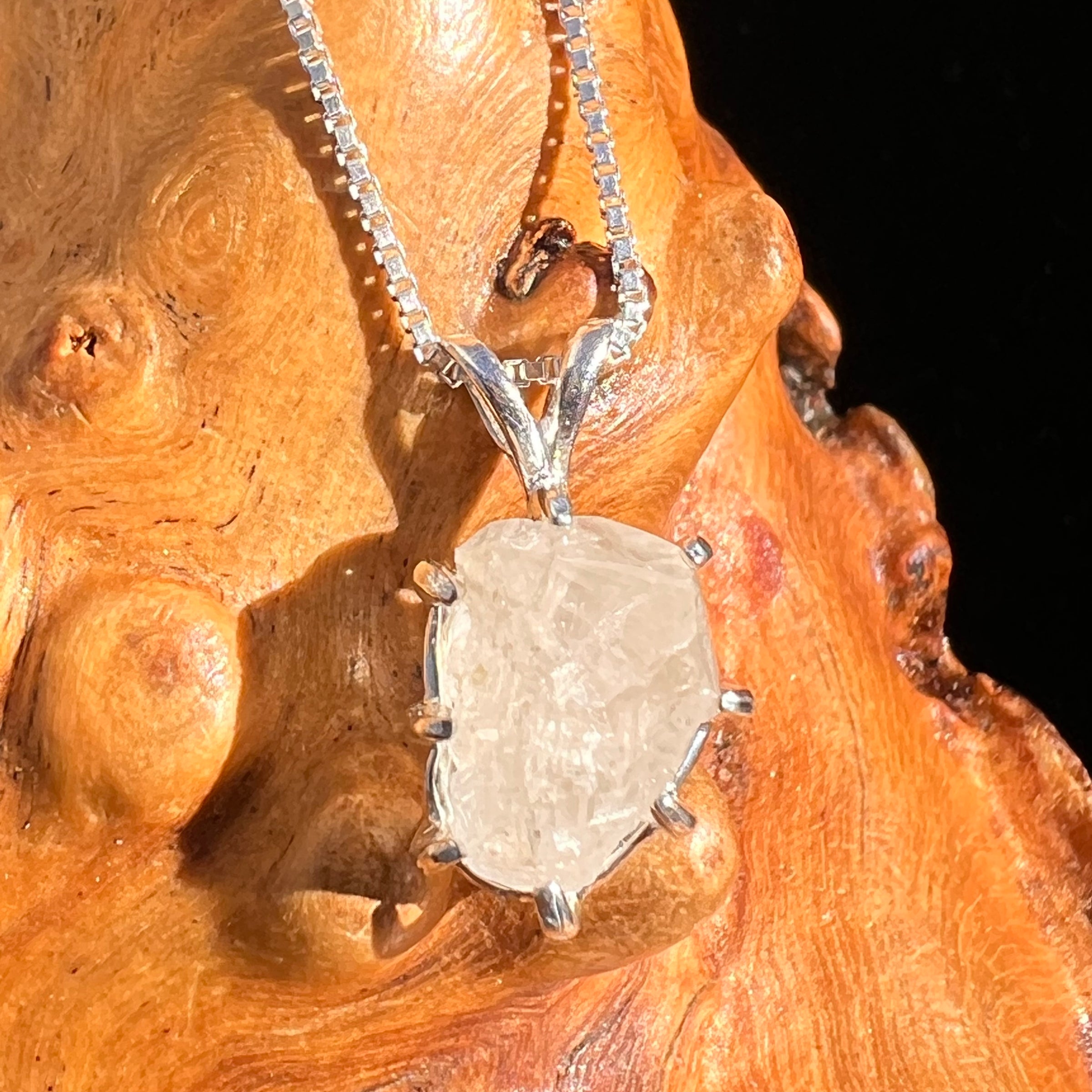 Phenakite Necklace Sterling Raw Crystal #6921-Moldavite Life