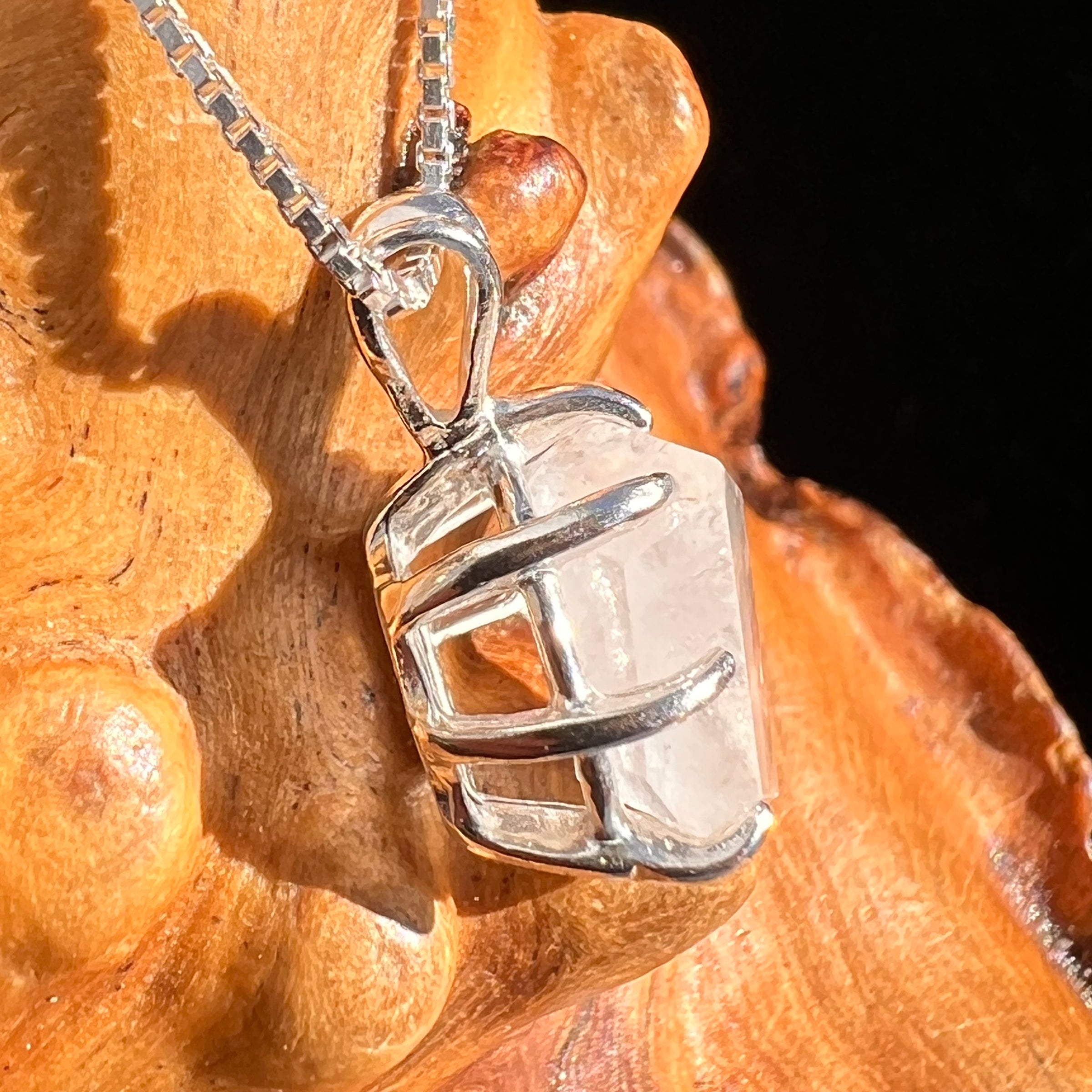 Phenakite Necklace Sterling Raw Crystal #6925-Moldavite Life