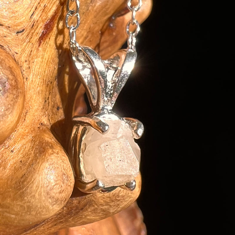 Phenakite Necklace Sterling Raw Crystal #7062-Moldavite Life