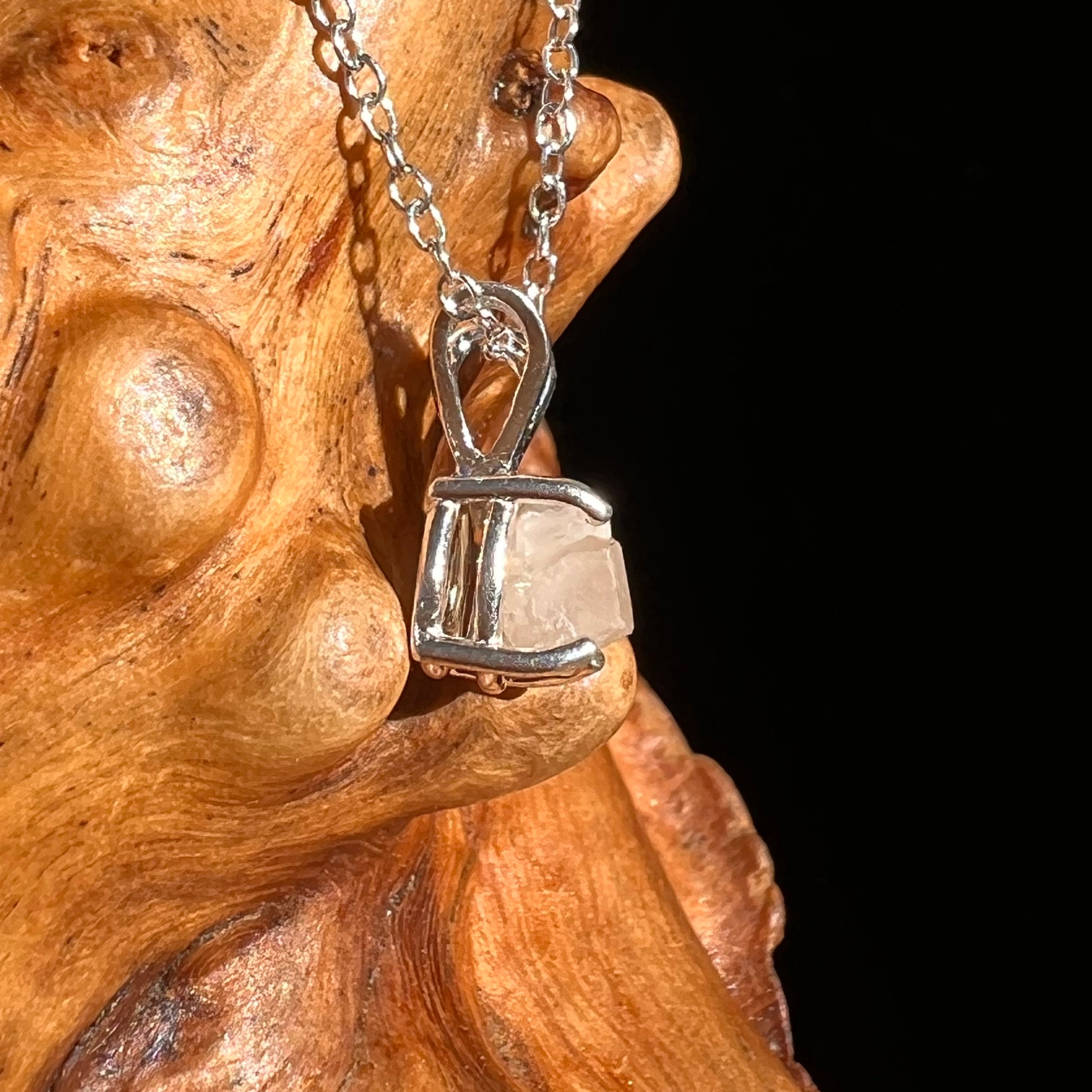 Phenakite Necklace Sterling Raw Crystal #7062-Moldavite Life