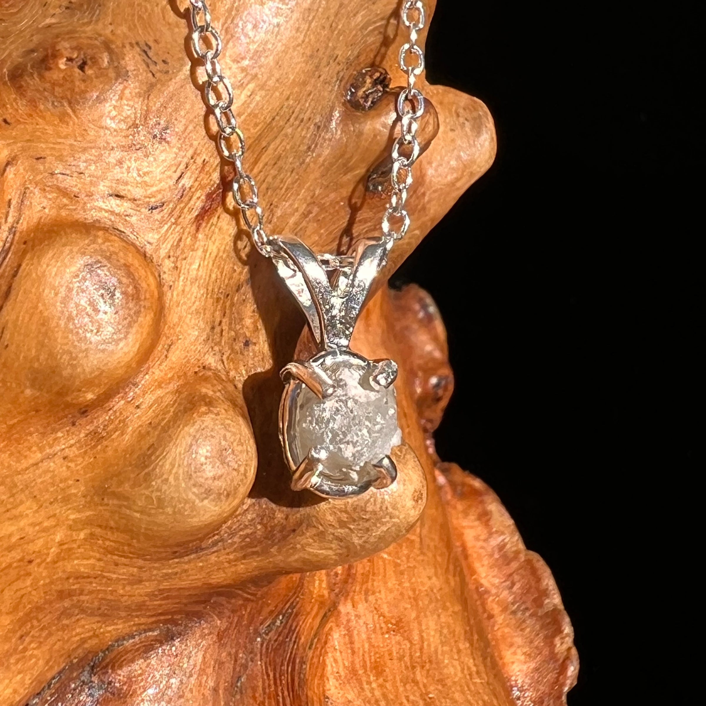 Phenakite Necklace Sterling Raw Crystal #7066-Moldavite Life