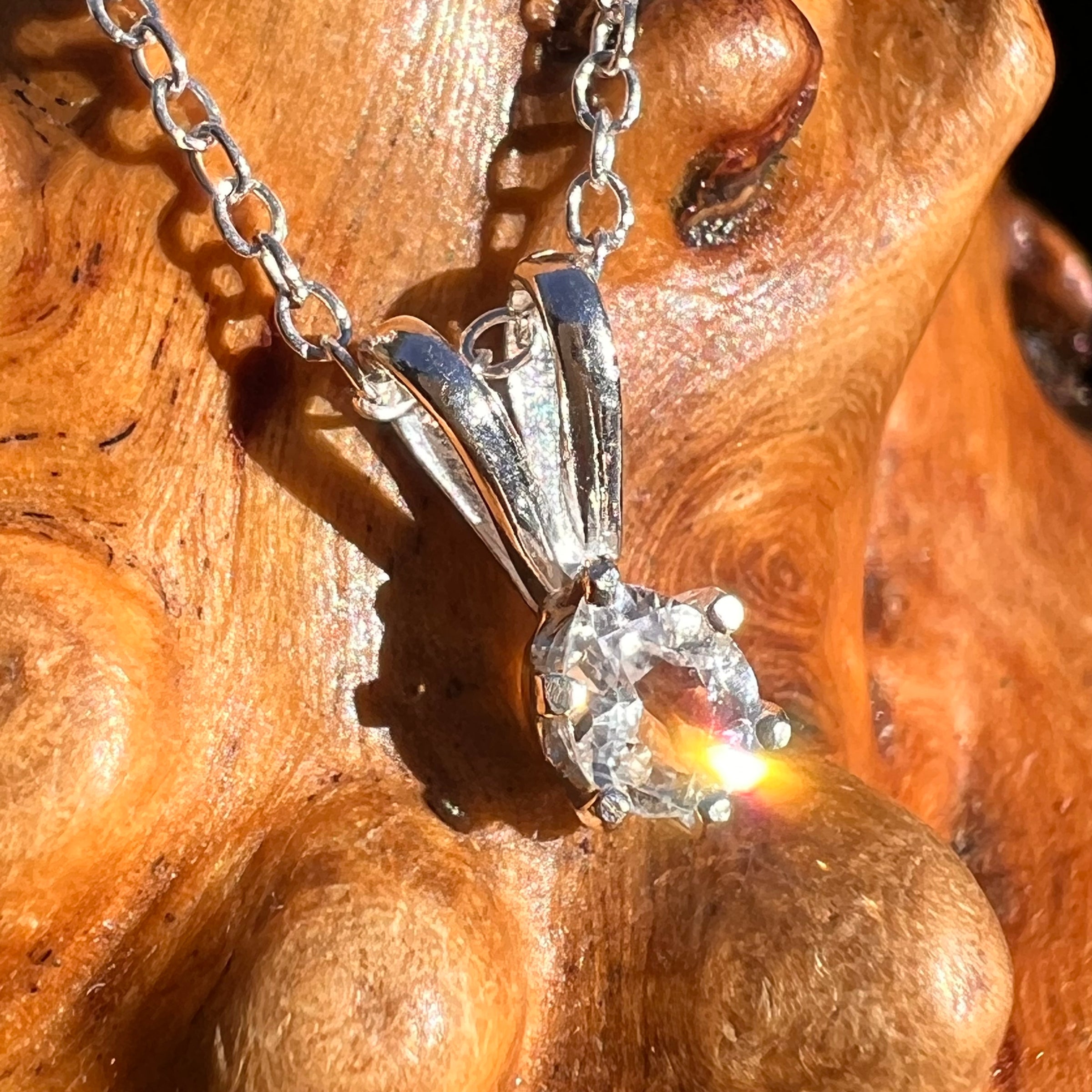 Phenakite Necklace Sterling Silver Faceted Gem #7902-Moldavite Life