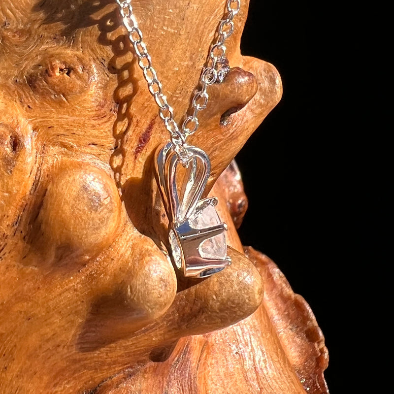 Phenakite Necklace Sterling Silver Faceted Gem #7903-Moldavite Life