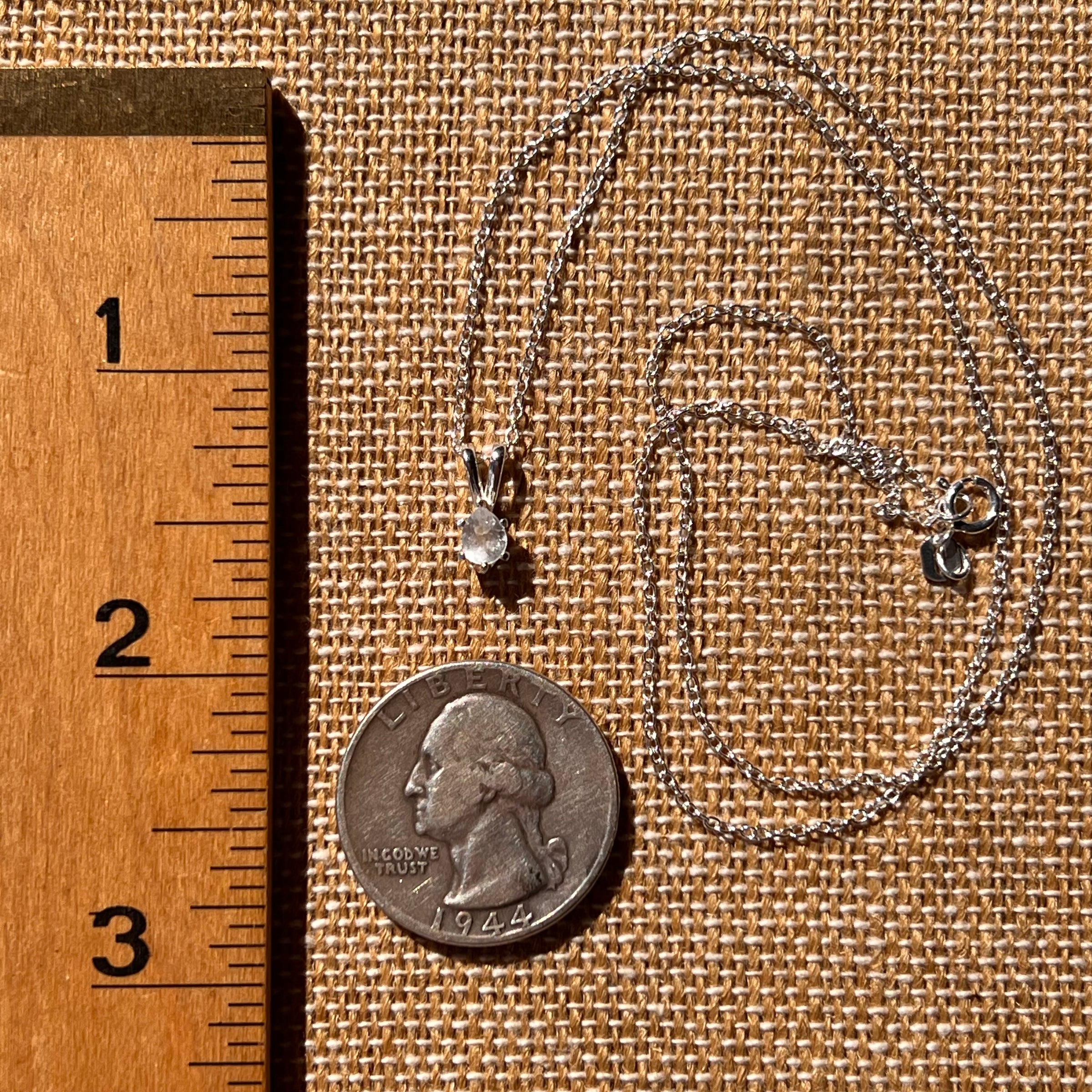 Phenakite Necklace Sterling Silver Faceted Gem #7903-Moldavite Life