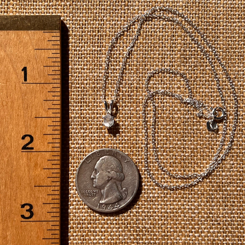 Phenakite Necklace Sterling Silver Faceted Gem #7903-Moldavite Life