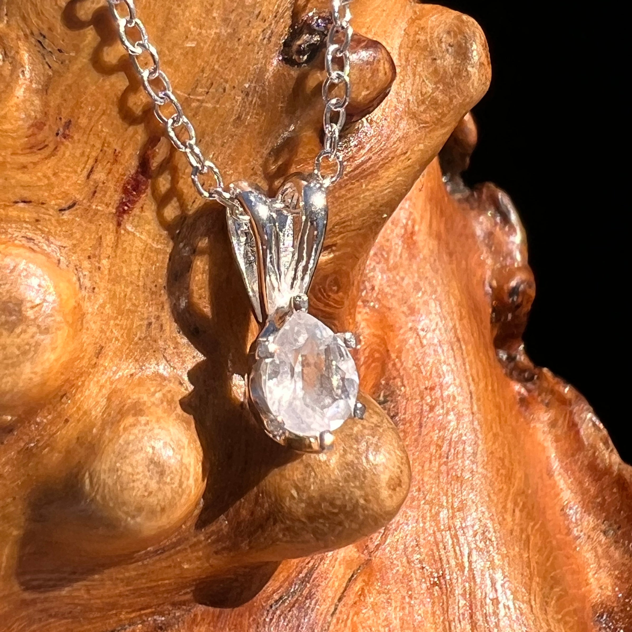 Phenakite Necklace Sterling Silver Faceted Gem #7903-Moldavite Life