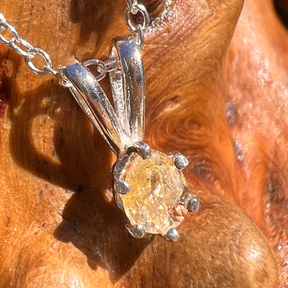 Phenakite Necklace Sterling Silver Faceted Gem #7904-Moldavite Life