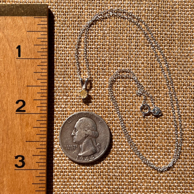 Phenakite Necklace Sterling Silver Faceted Gem #7904-Moldavite Life