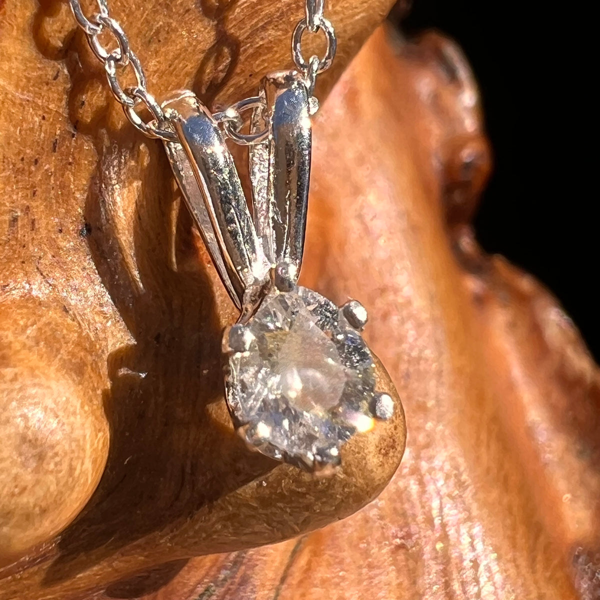 Phenakite Necklace Sterling Silver Faceted Gem #7906-Moldavite Life