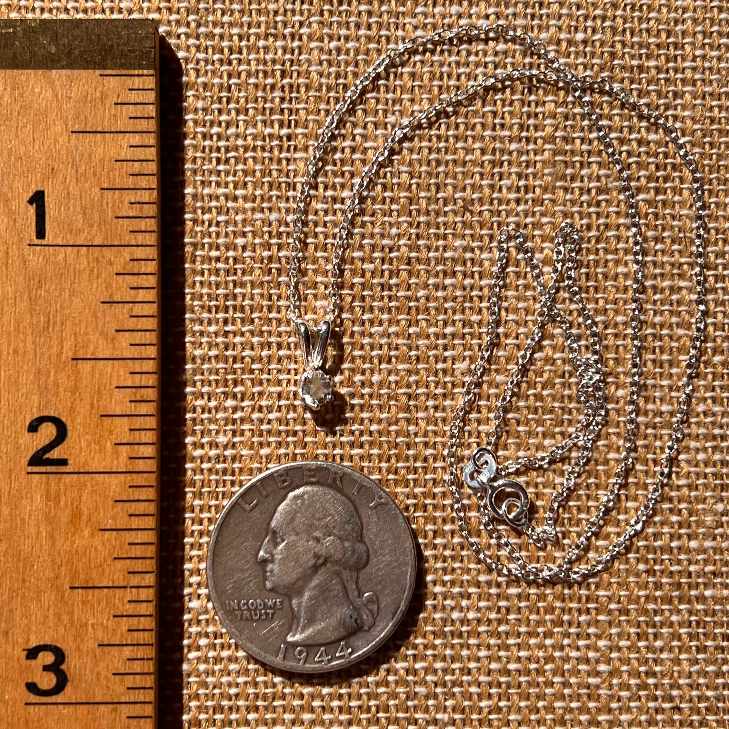 Phenakite Necklace Sterling Silver Faceted Gem #7906-Moldavite Life