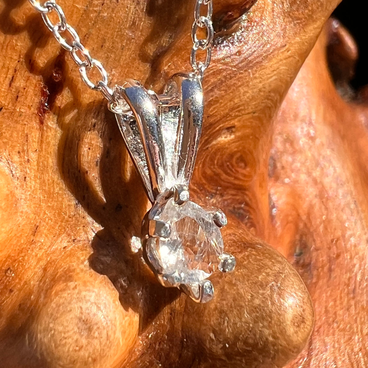 Phenakite Necklace Sterling Silver Faceted Gem #7909-Moldavite Life