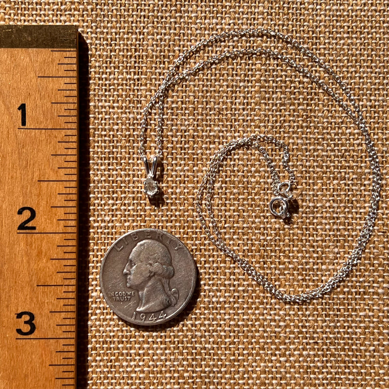 Phenakite Necklace Sterling Silver Faceted Gem #7909-Moldavite Life