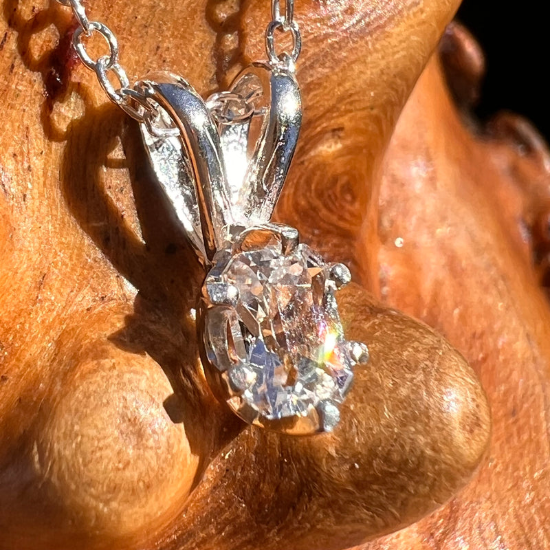 Phenakite Necklace Sterling Silver Faceted Gem #7910-Moldavite Life