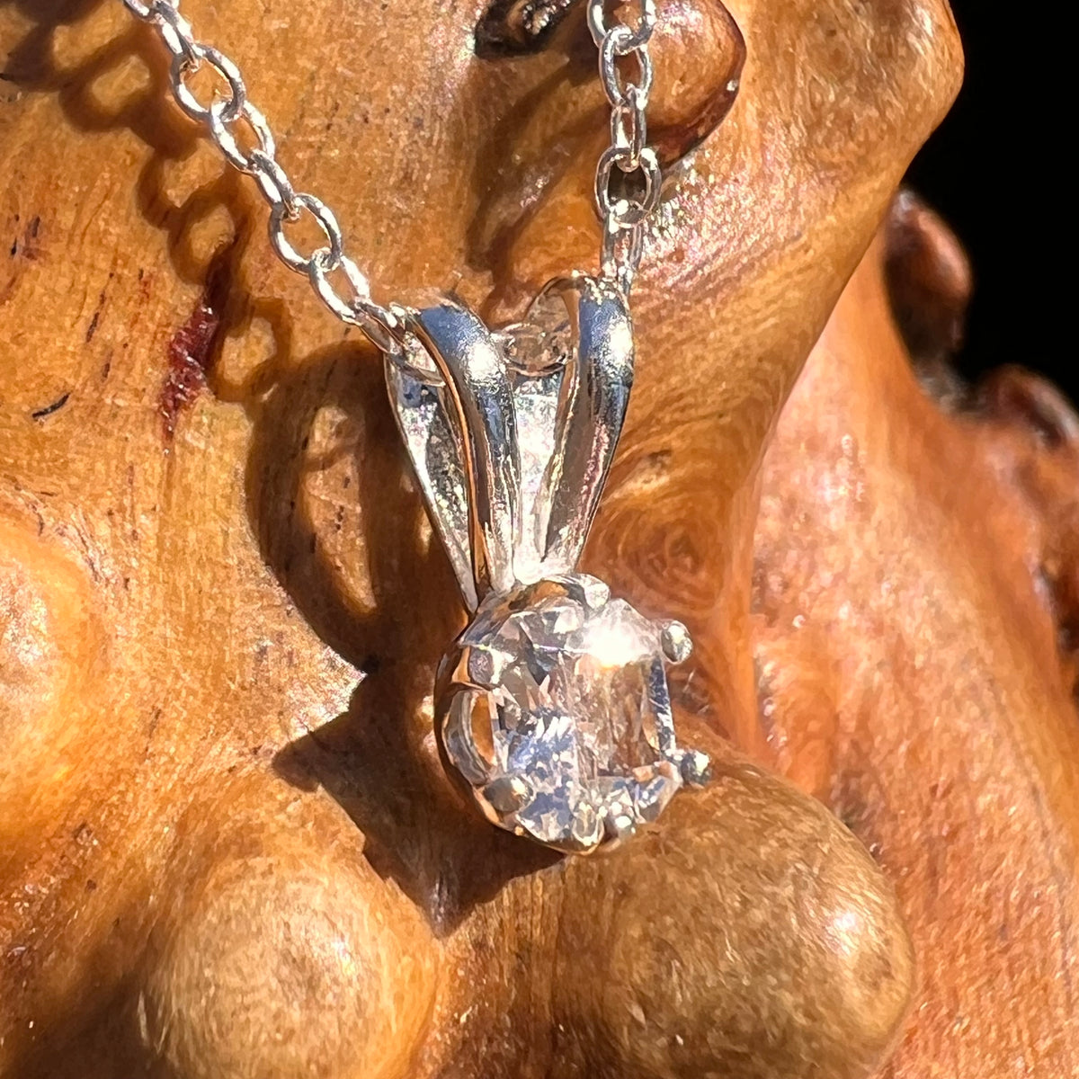 Phenakite Necklace Sterling Silver Faceted Gem #7911-Moldavite Life