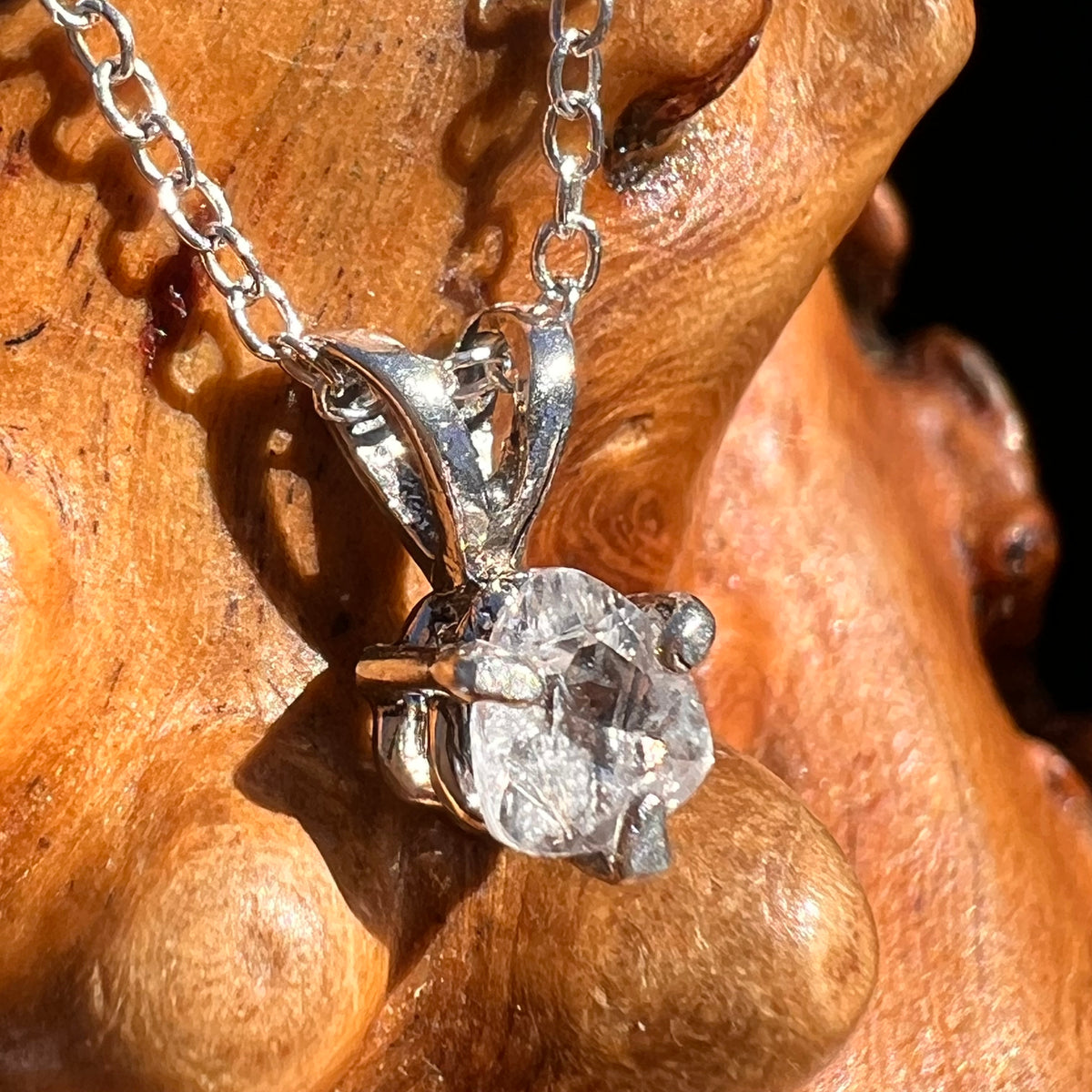 Phenakite Necklace Sterling Silver Faceted Gem #7913-Moldavite Life