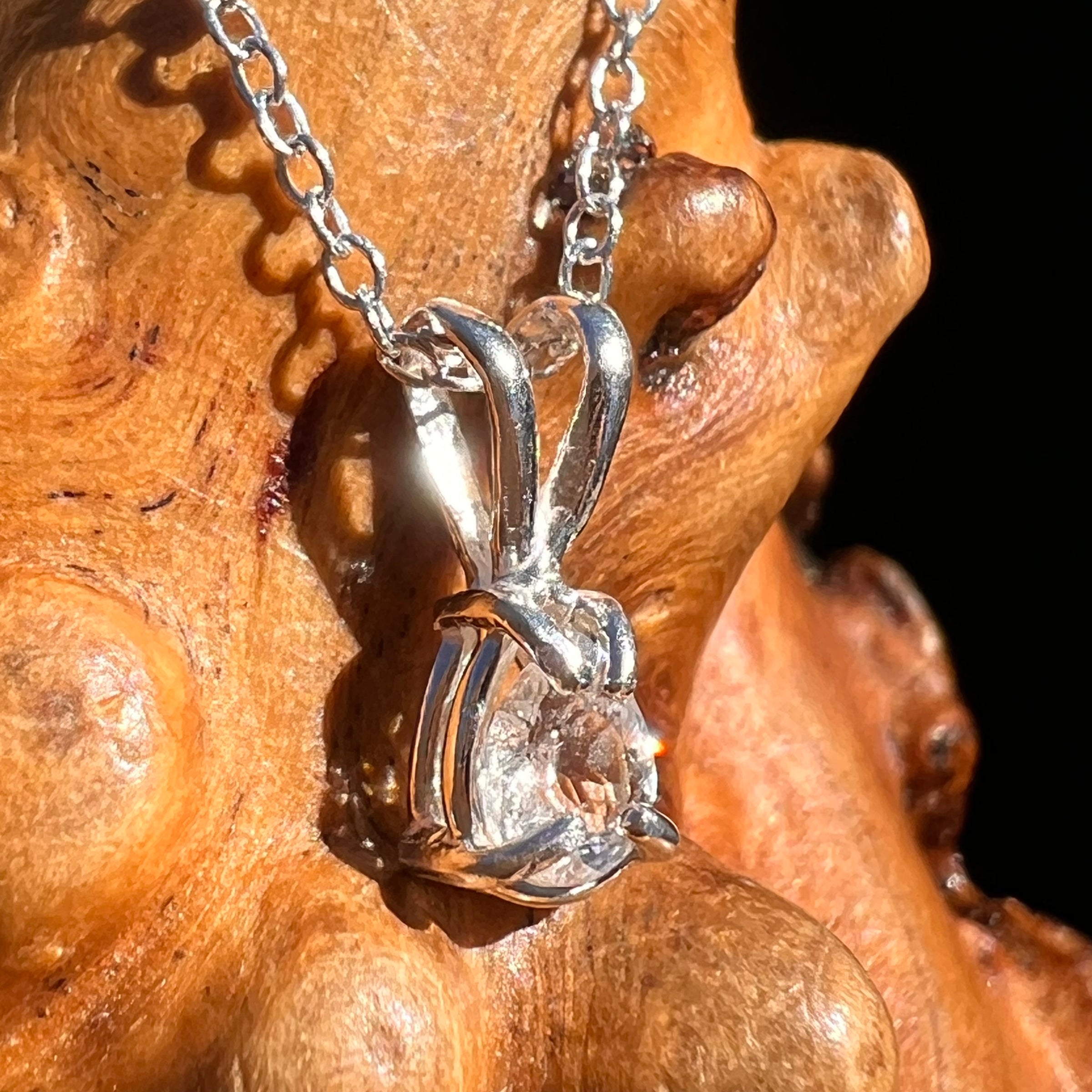 Phenakite Necklace Sterling Silver Faceted Gem #7914-Moldavite Life