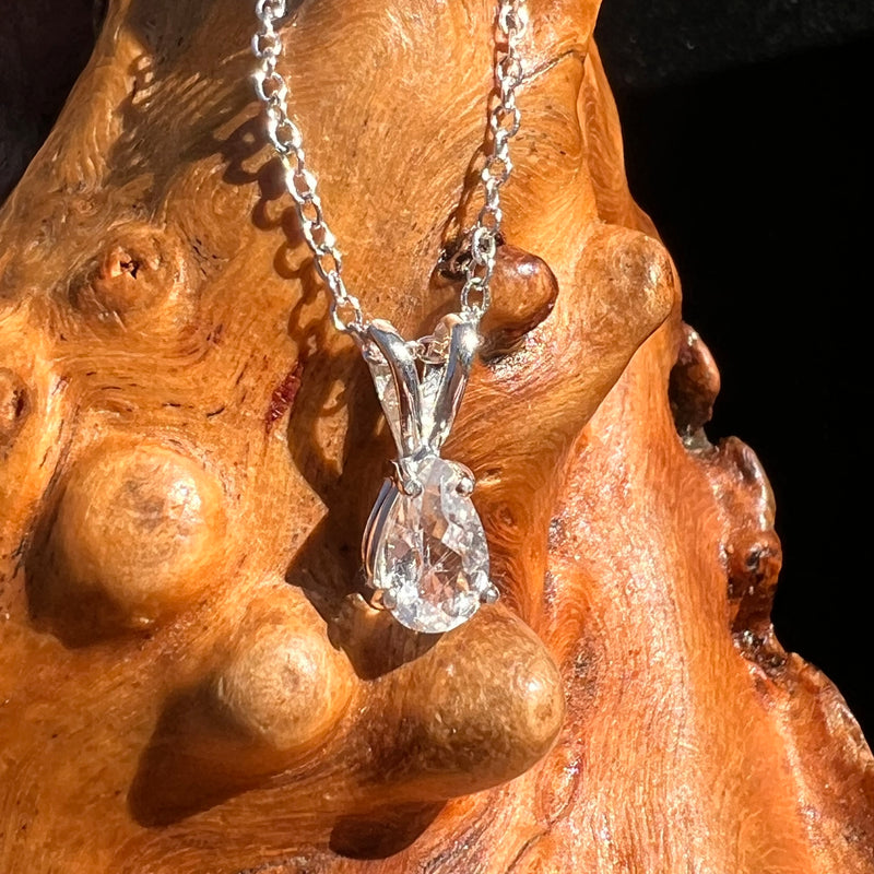 Phenakite Necklace Sterling Silver Faceted Gem #7915-Moldavite Life