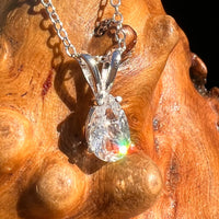 Phenakite Necklace Sterling Silver Faceted Gem #7918-Moldavite Life