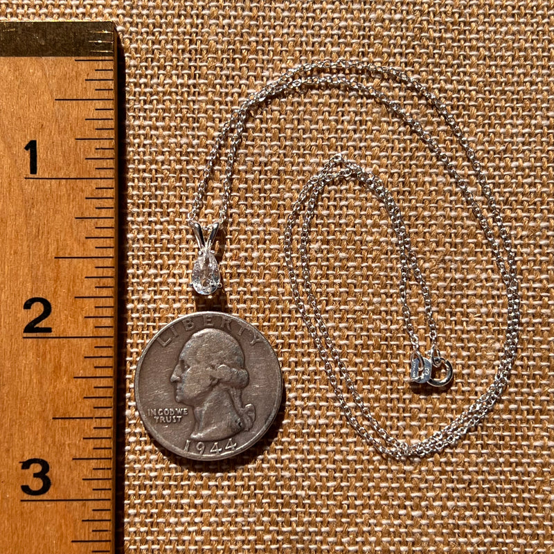 Phenakite Necklace Sterling Silver Faceted Gem #7918-Moldavite Life