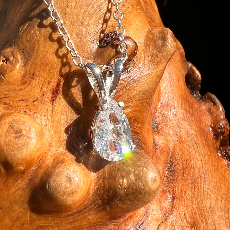 Phenakite Necklace Sterling Silver Faceted Gem #7918-Moldavite Life