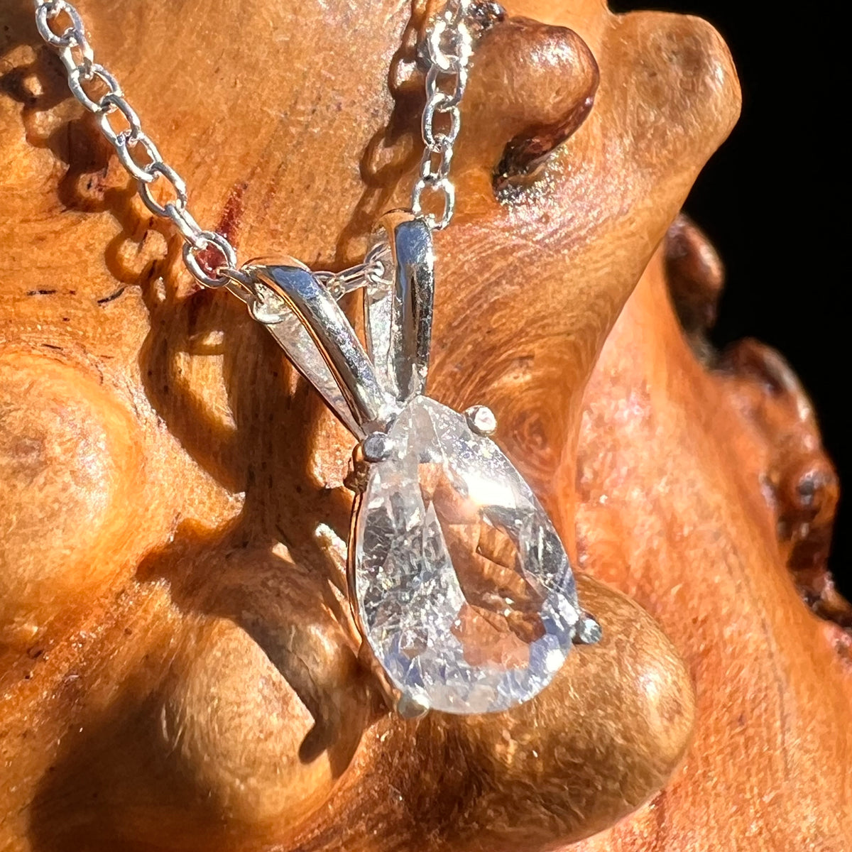 Phenakite Necklace Sterling Silver Faceted Gem #7919-Moldavite Life