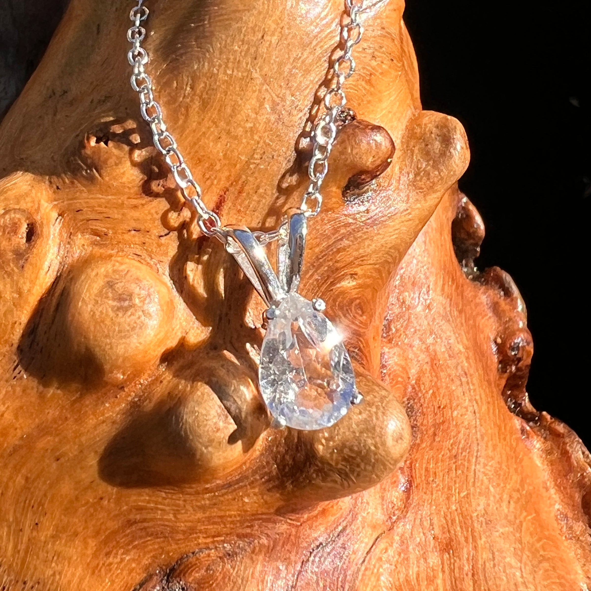 Phenakite Necklace Sterling Silver Faceted Gem #7919-Moldavite Life