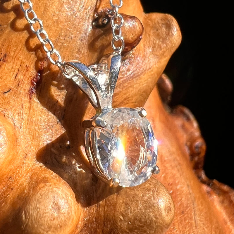 Phenakite Necklace Sterling Silver Faceted Gem #7921-Moldavite Life