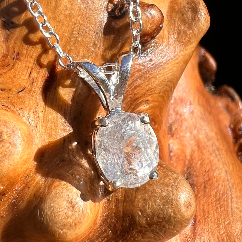 Phenakite Necklace Sterling Silver Faceted Gem #7922-Moldavite Life