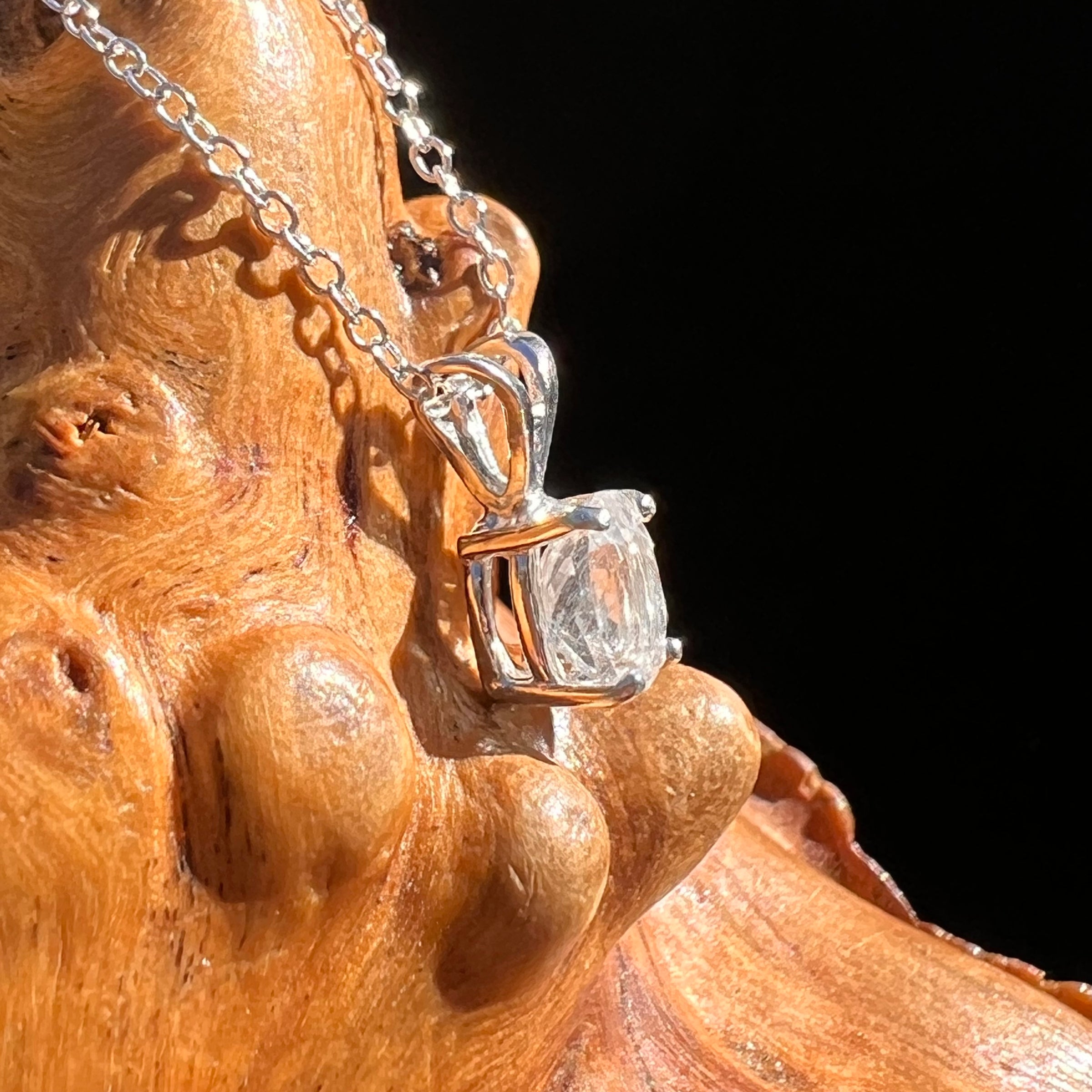 Phenakite Necklace Sterling Silver Faceted Gem #7922-Moldavite Life