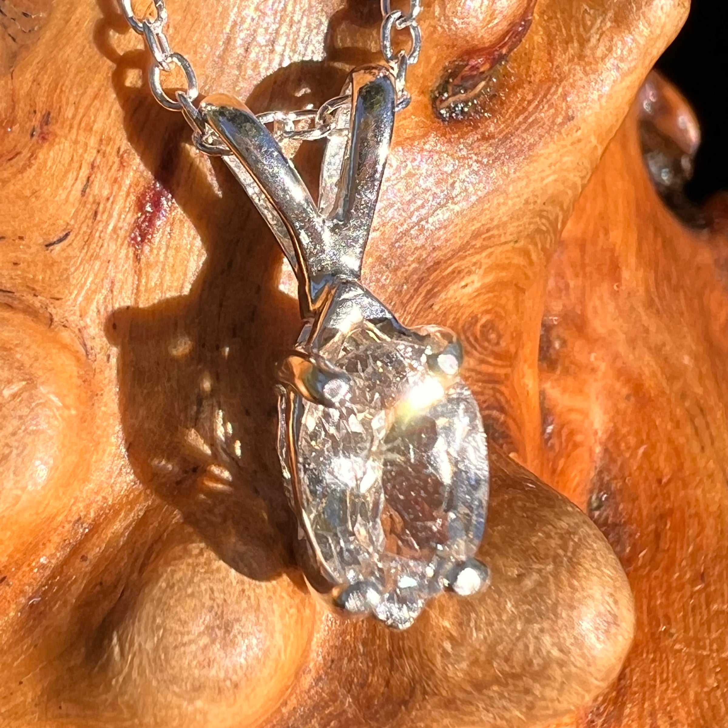 Phenakite Necklace Sterling Silver Faceted Gem #7924-Moldavite Life