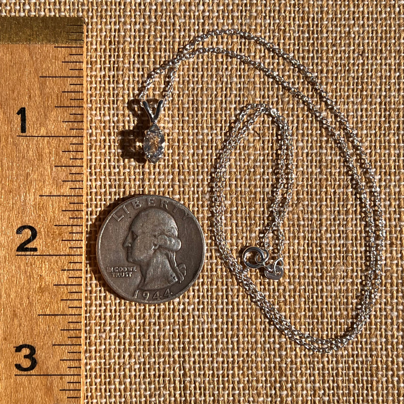 Phenakite Necklace Sterling Silver Faceted Gem #7924-Moldavite Life