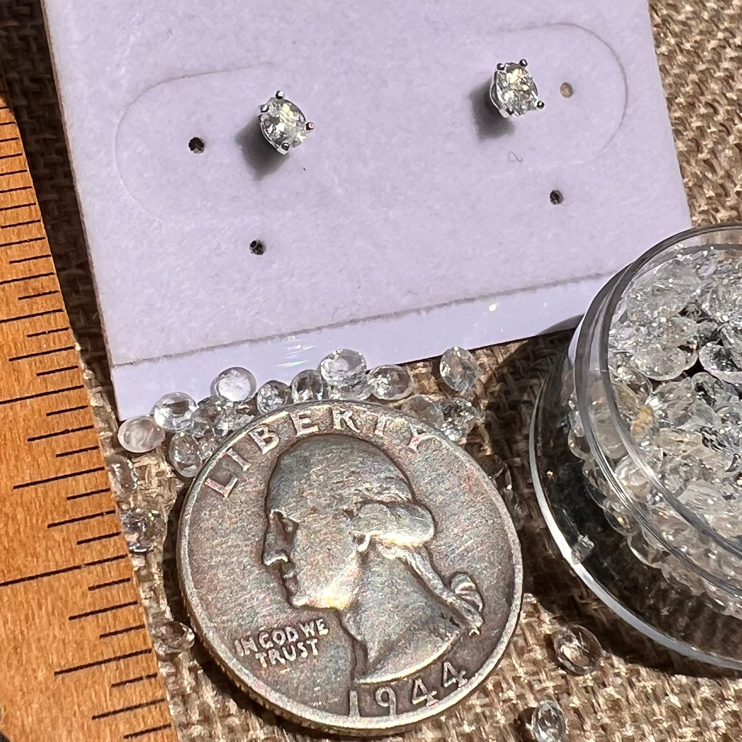 Phenakite Pear Stud Earrings Sterling Silver #8583-Moldavite Life
