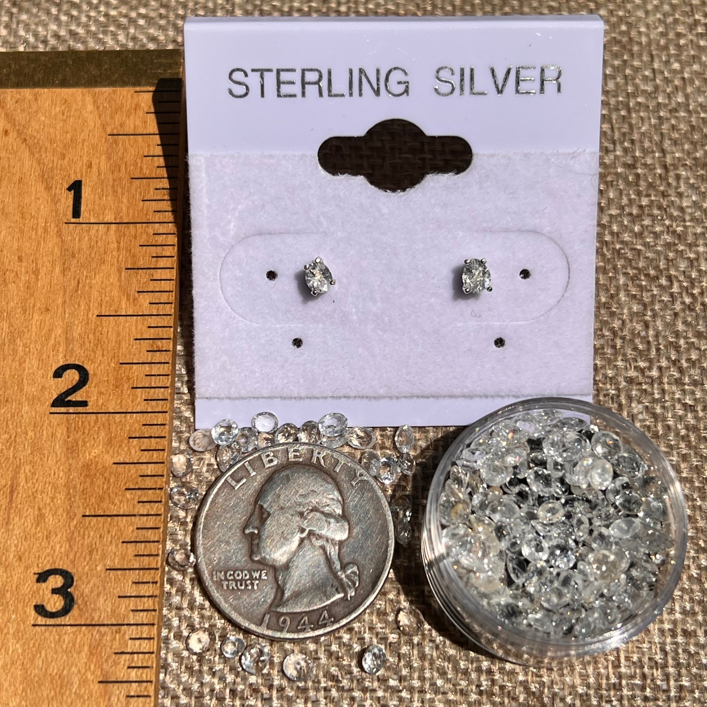 Phenakite Pear Stud Earrings Sterling Silver #8583-Moldavite Life