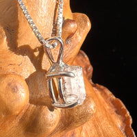 Phenakite Pendant Sterling Raw Crystal #6942-Moldavite Life