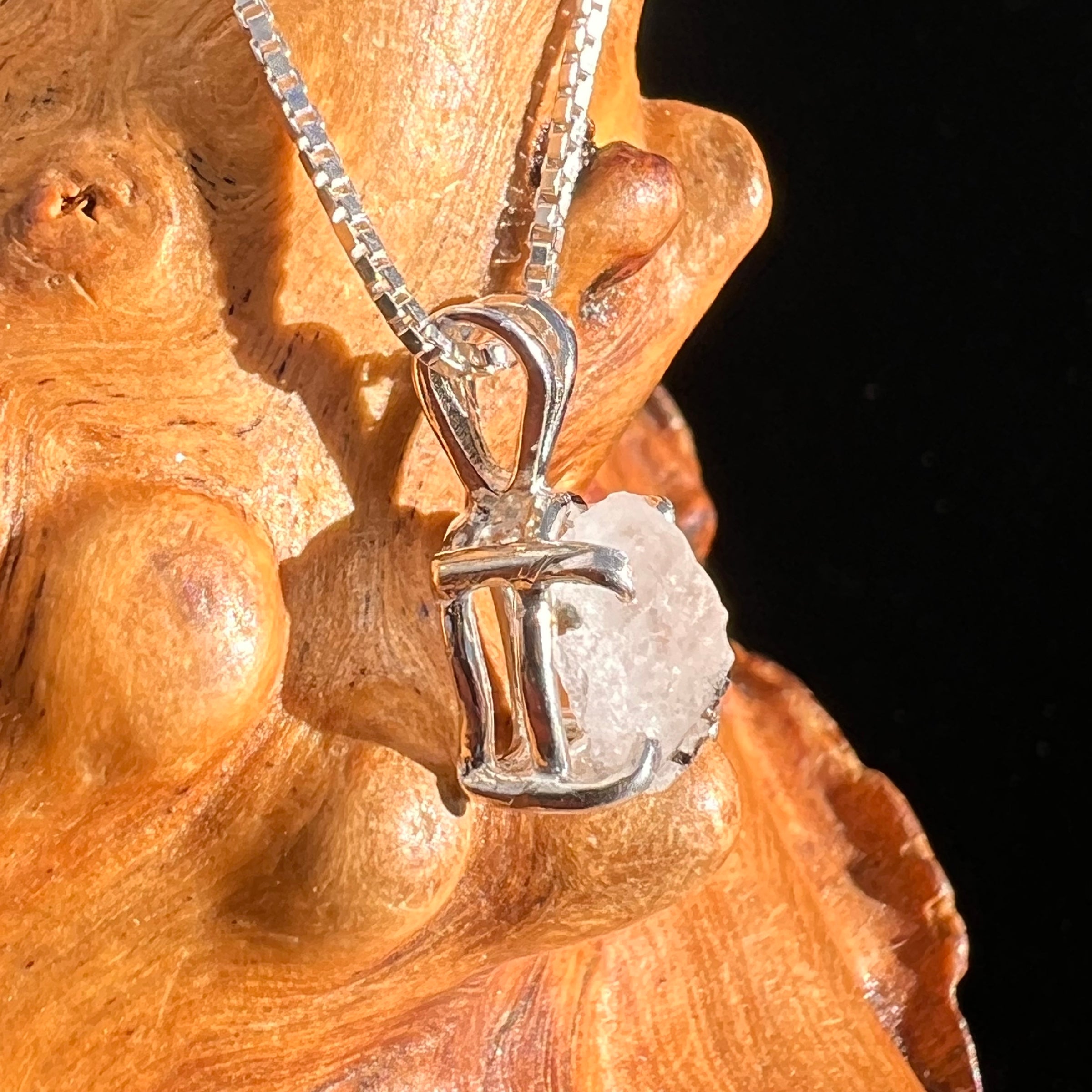 Phenakite Pendant Sterling Raw Crystal #6944-Moldavite Life