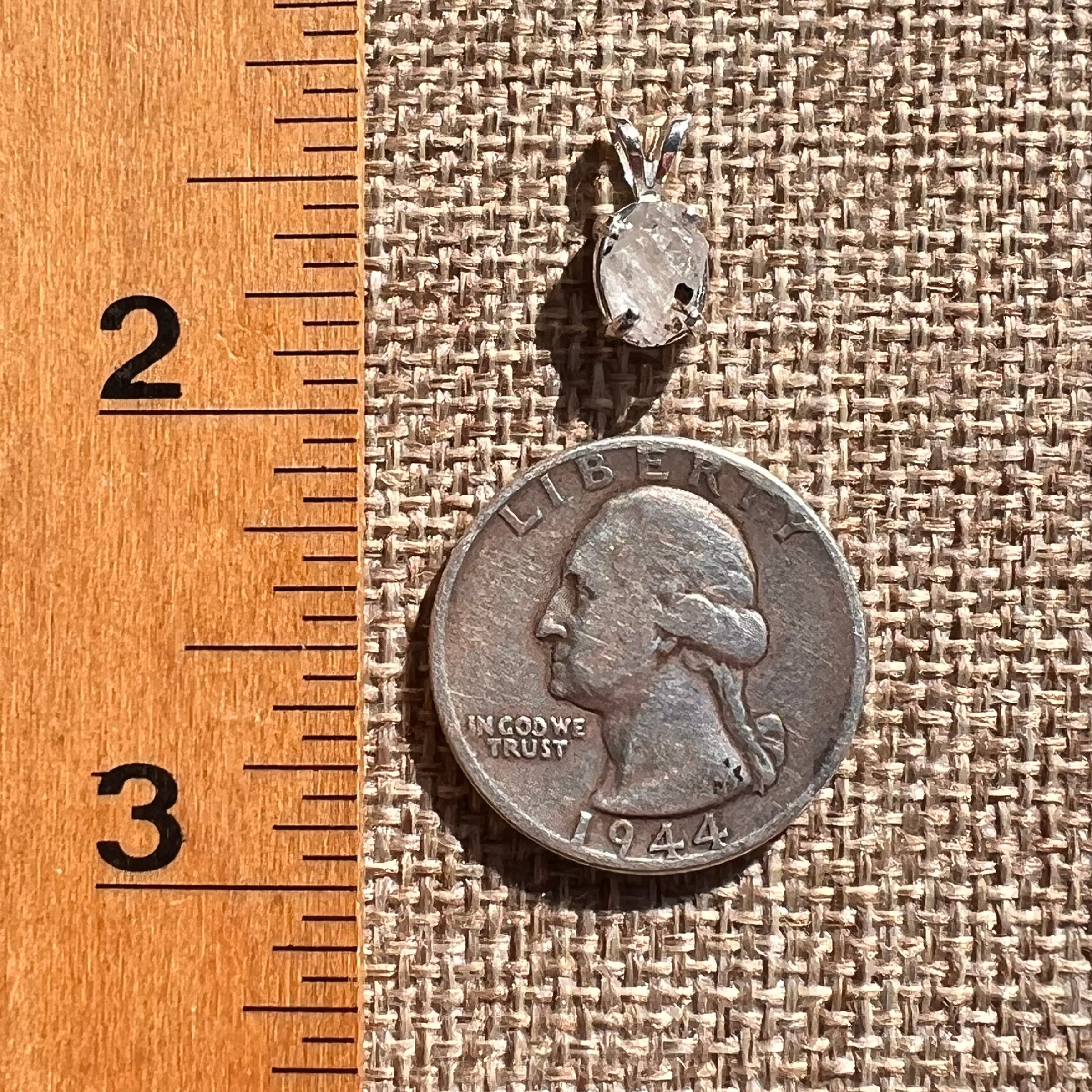 Phenakite Pendant Sterling Raw Crystal #6944-Moldavite Life