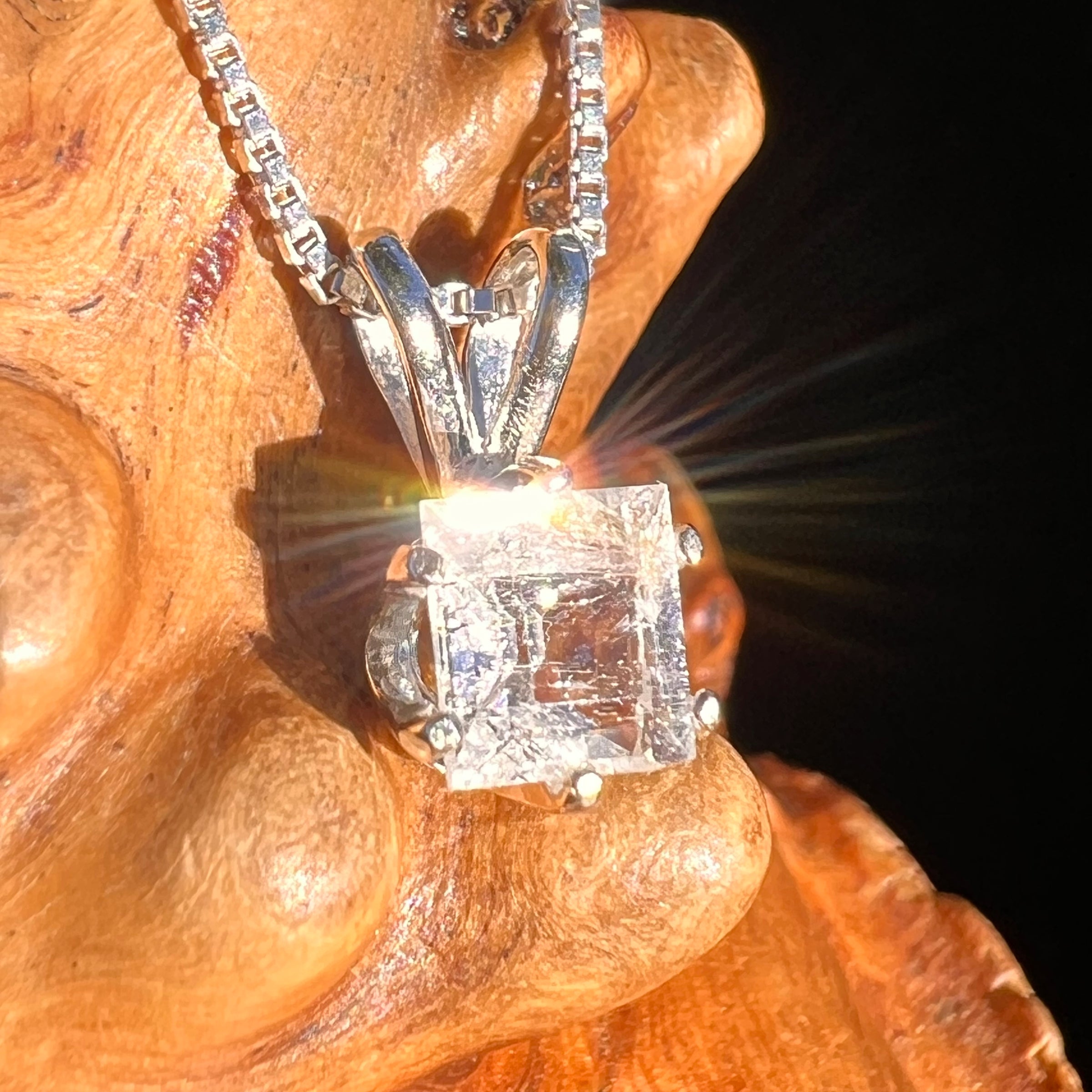 Phenakite Pendant Sterling Silver Faceted Gem #7926-Moldavite Life