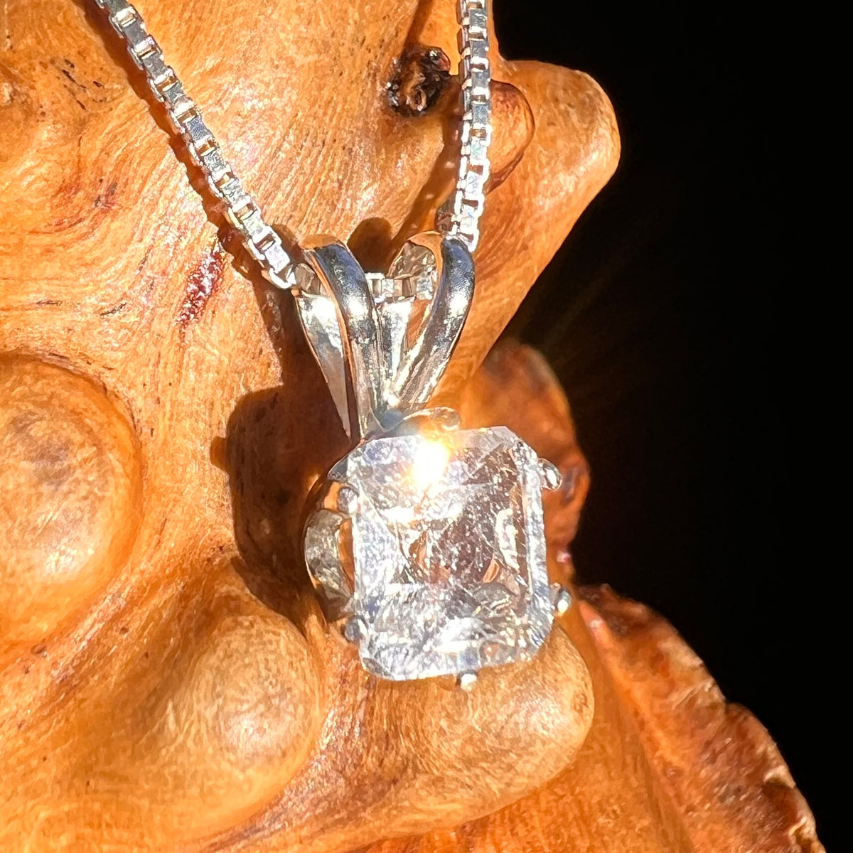 Phenakite Pendant Sterling Silver Faceted Gem #7928-Moldavite Life