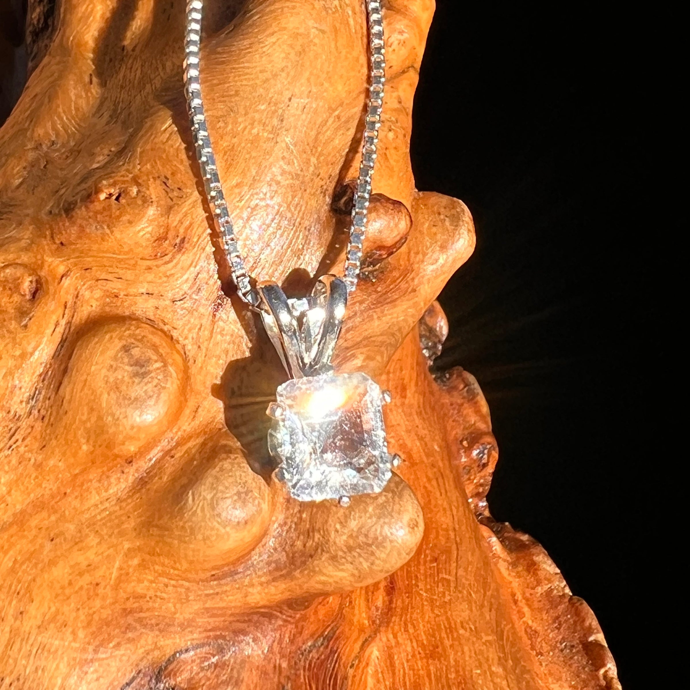 Phenakite Pendant Sterling Silver Faceted Gem #7928-Moldavite Life