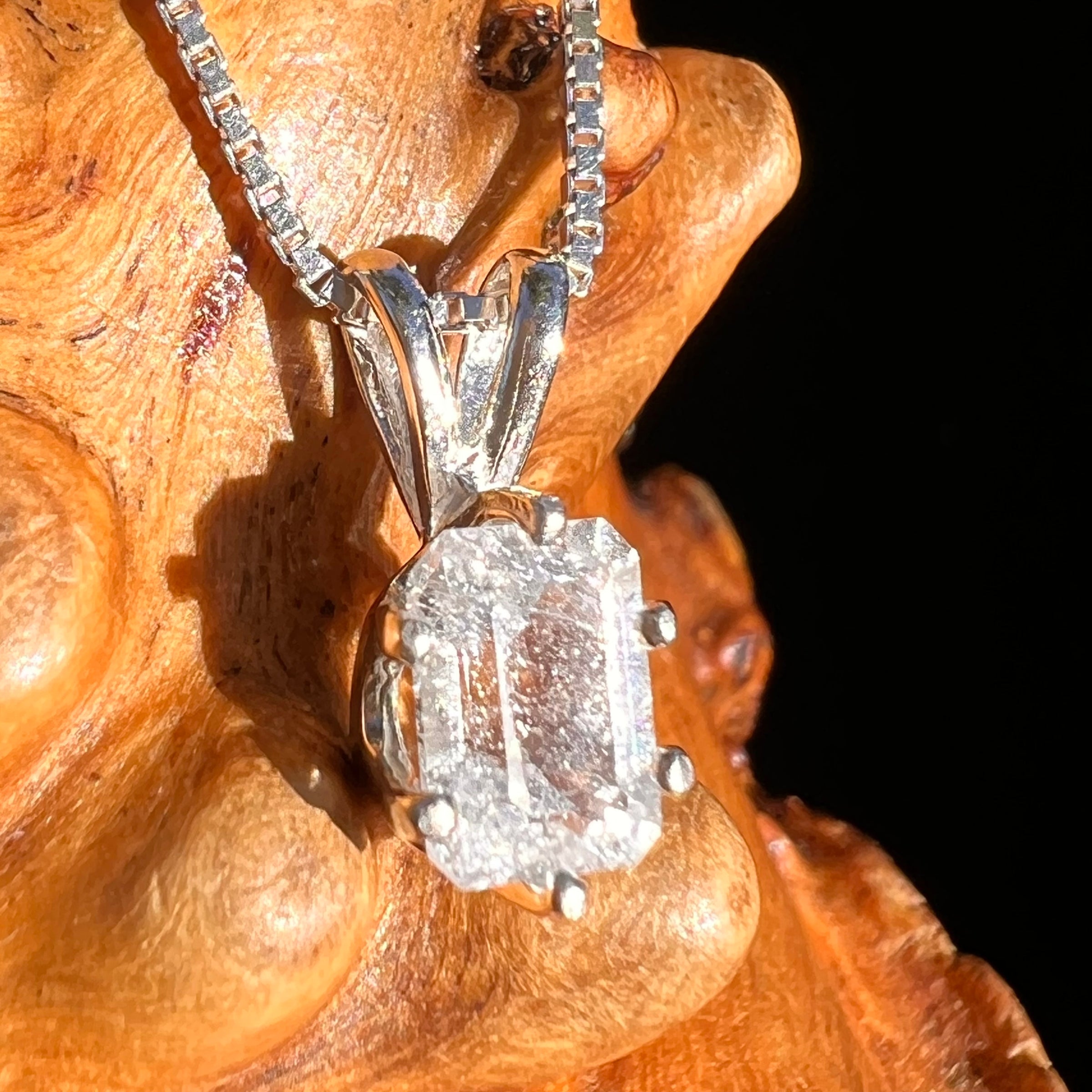 Phenakite Pendant Sterling Silver Faceted Gem #7930-Moldavite Life