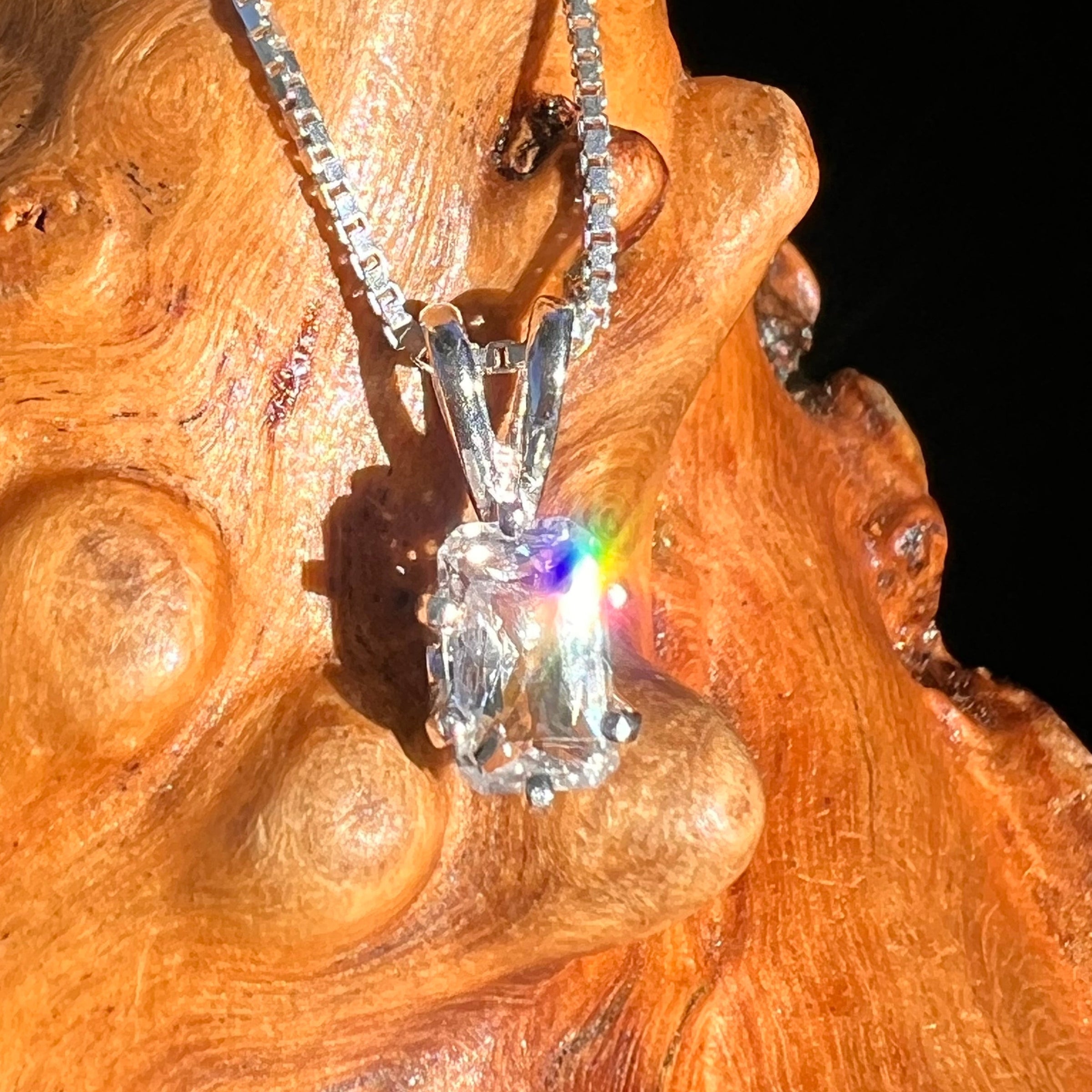 Phenakite Pendant Sterling Silver Faceted Gem #7934-Moldavite Life