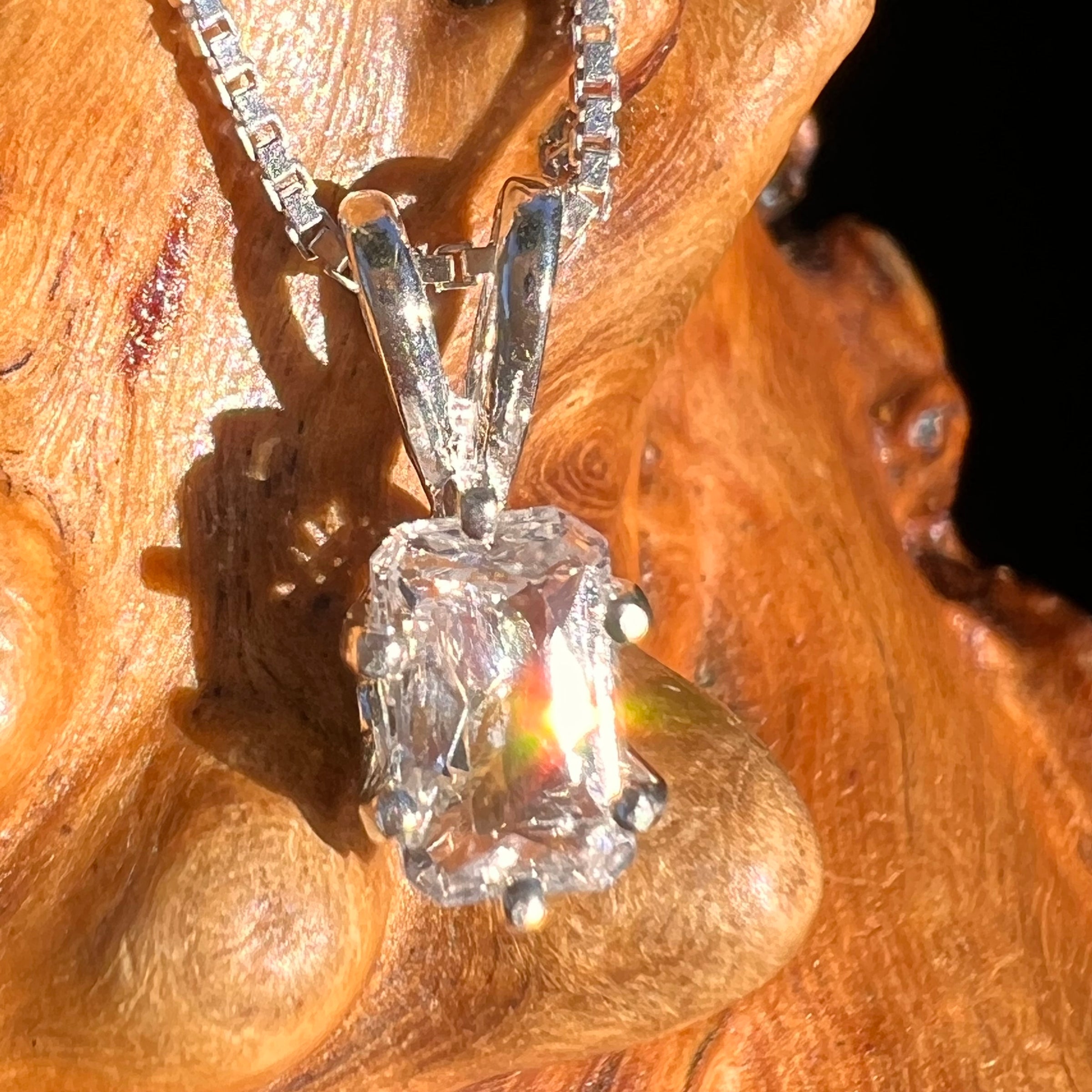 Phenakite Pendant Sterling Silver Faceted Gem #7934-Moldavite Life