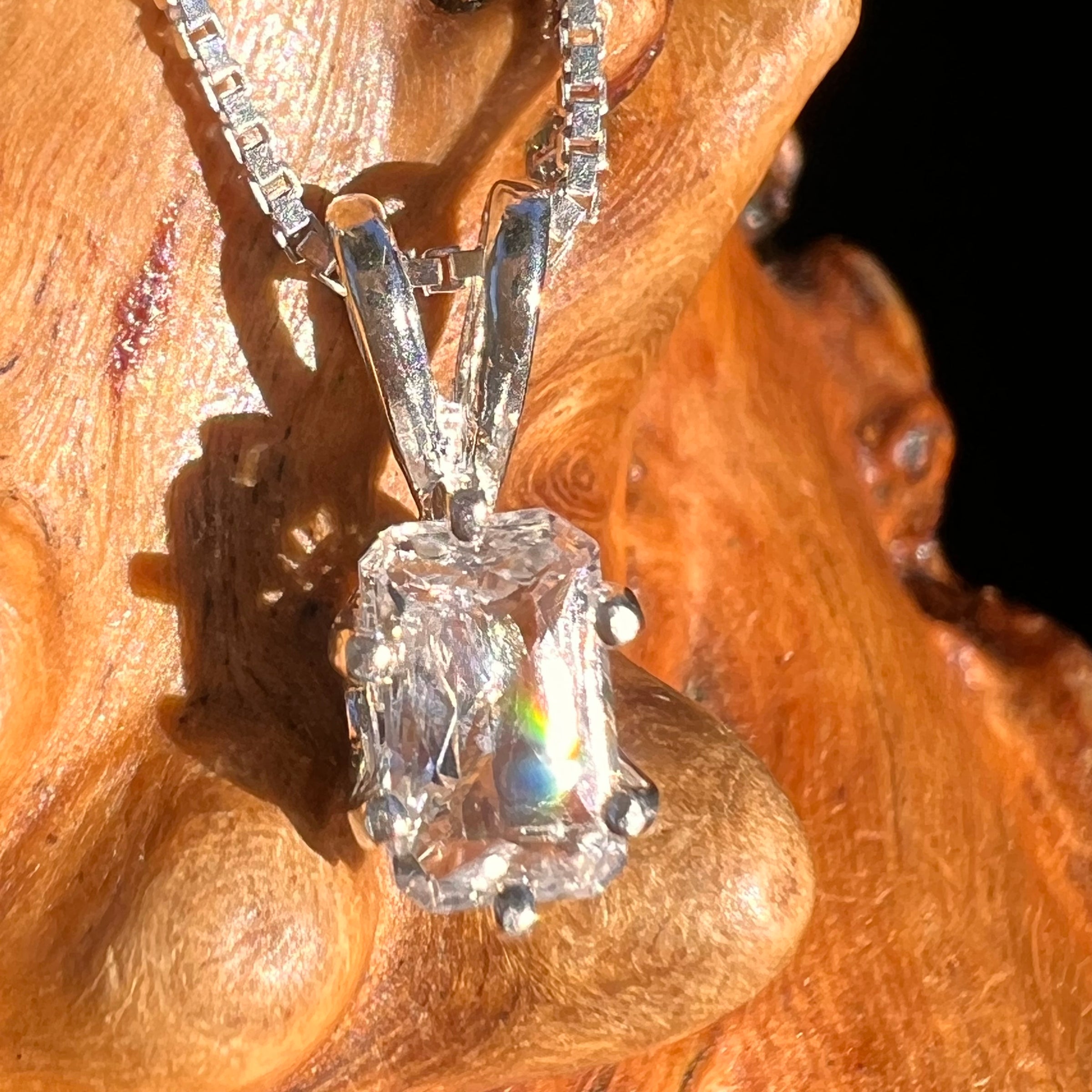 Phenakite Pendant Sterling Silver Faceted Gem #7934-Moldavite Life