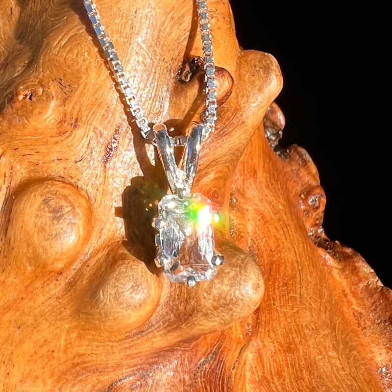 Phenakite Pendant Sterling Silver Faceted Gem #7934-Moldavite Life