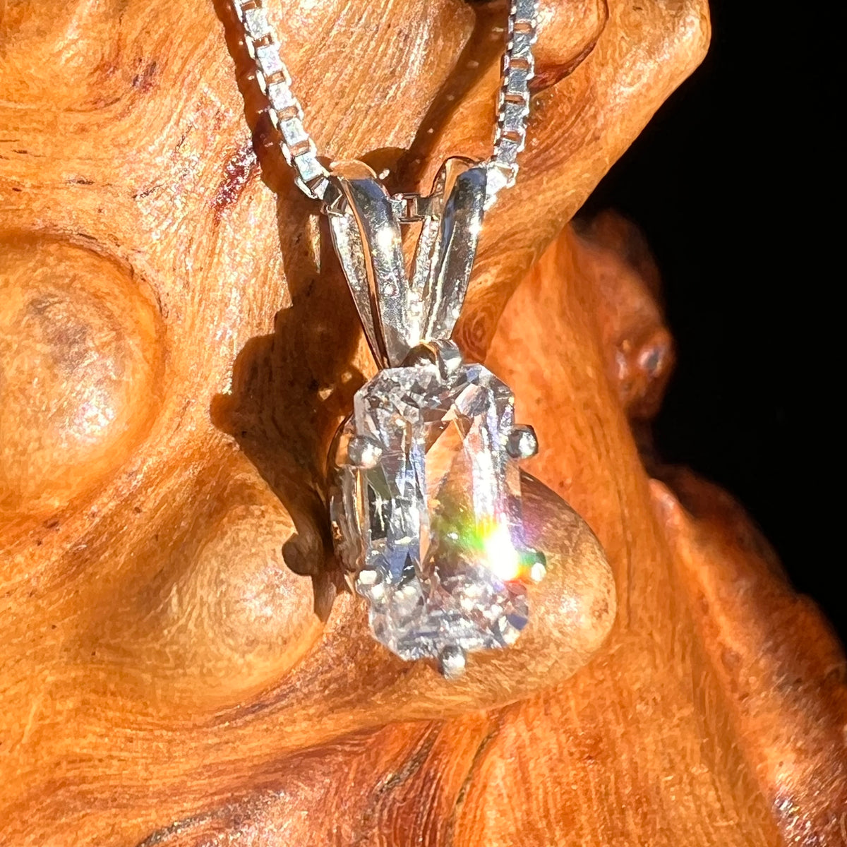 Phenakite Pendant Sterling Silver Faceted Gem #7936-Moldavite Life