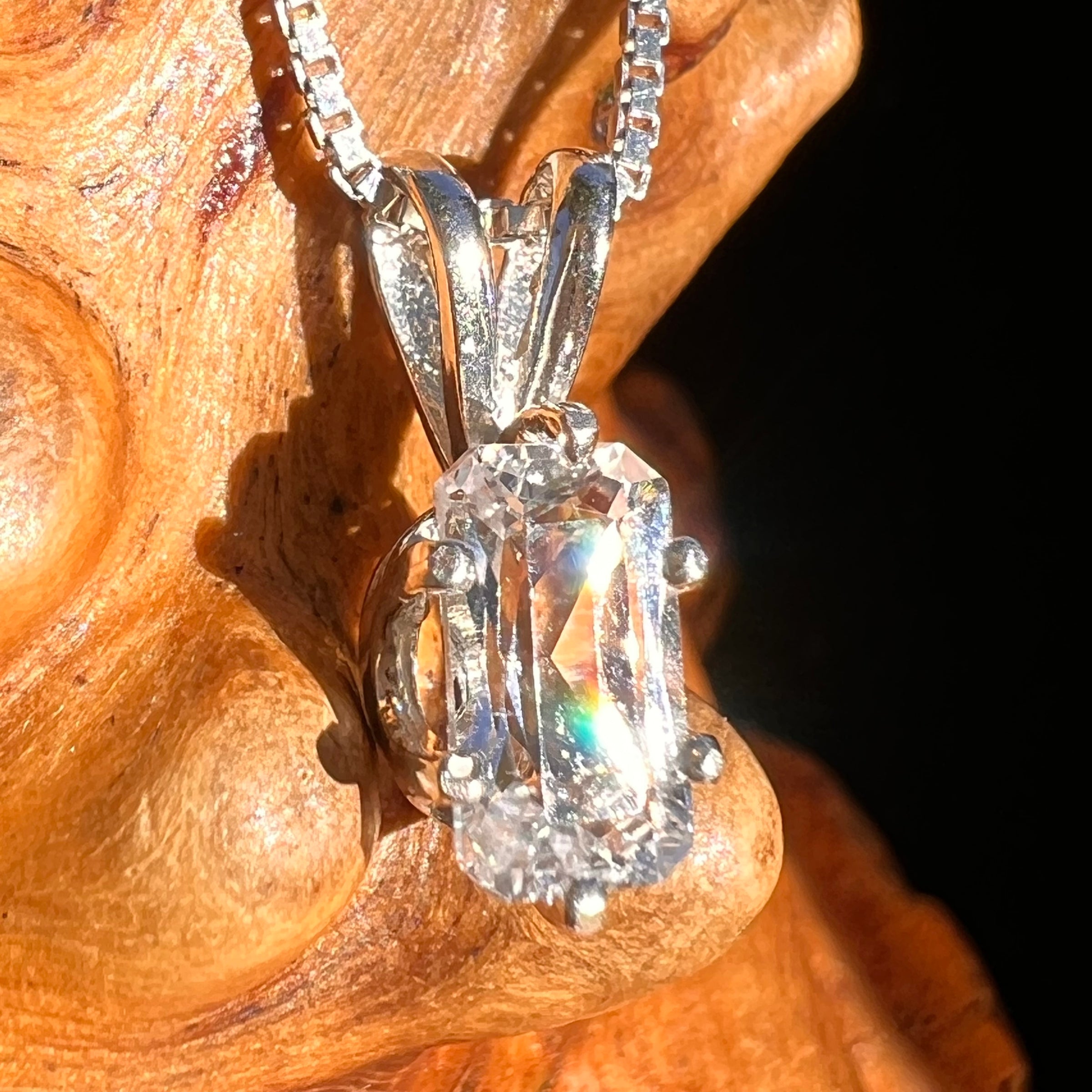 Phenakite Pendant Sterling Silver Faceted Gem #7936-Moldavite Life