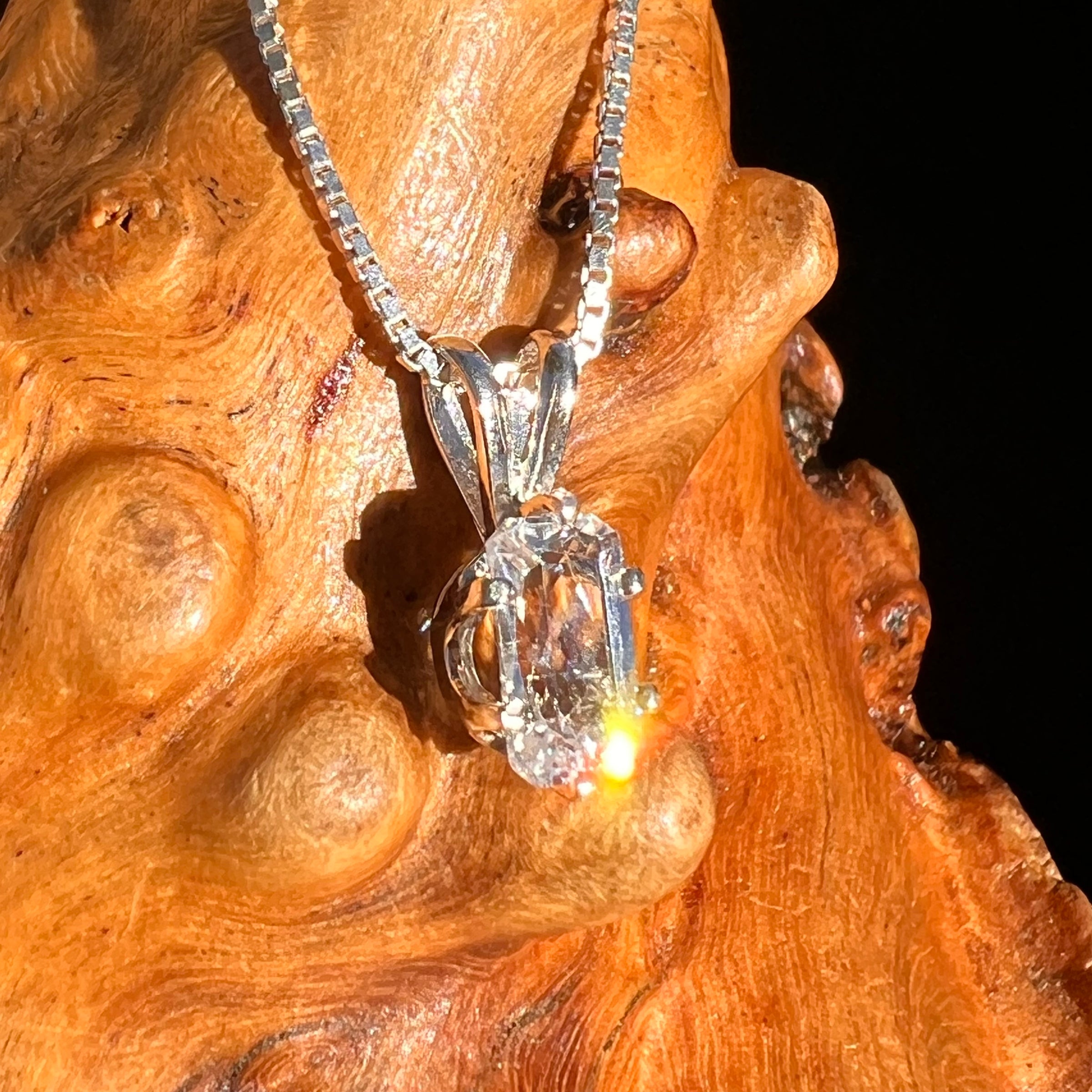 Phenakite Pendant Sterling Silver Faceted Gem #7936-Moldavite Life